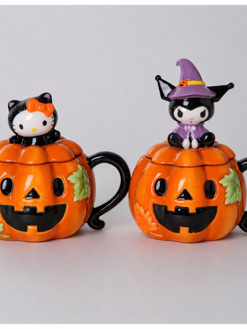 NIB Blue Sky Clayworks - Hello Kitty and Kuromi Halloween Figural Mugs Set
